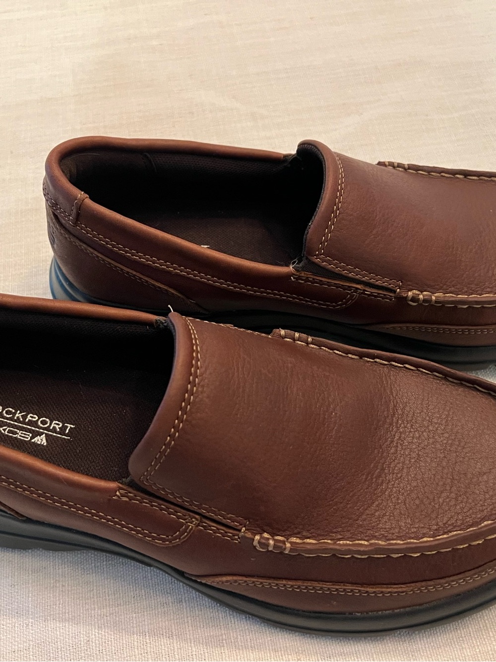 Rockport Men's Brown Leather Slip-On Loafers Like New 11